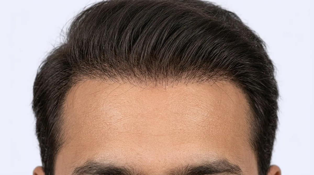 The same hairline rebuilt with a soft irregular leading edge